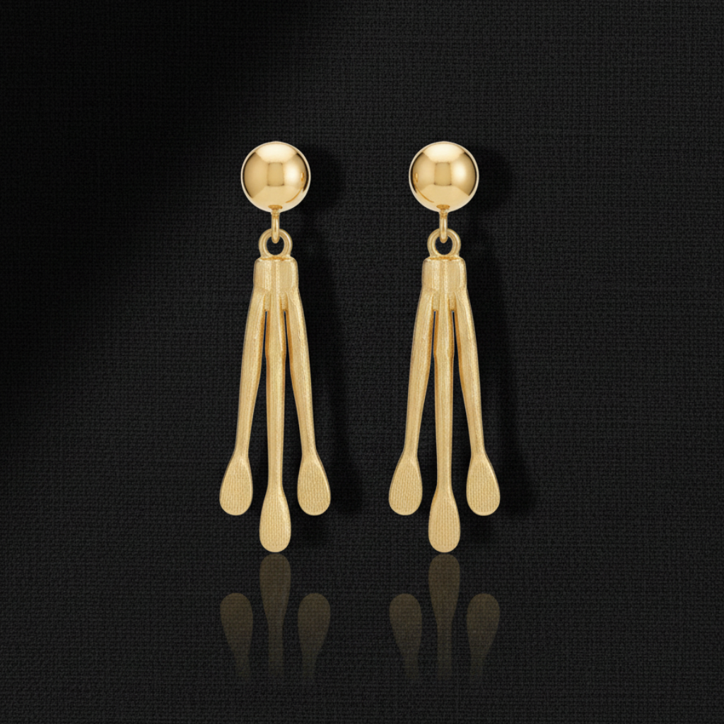 Malaika Hammered Earrings with gold-tone cascading design for Modern Heirlooms