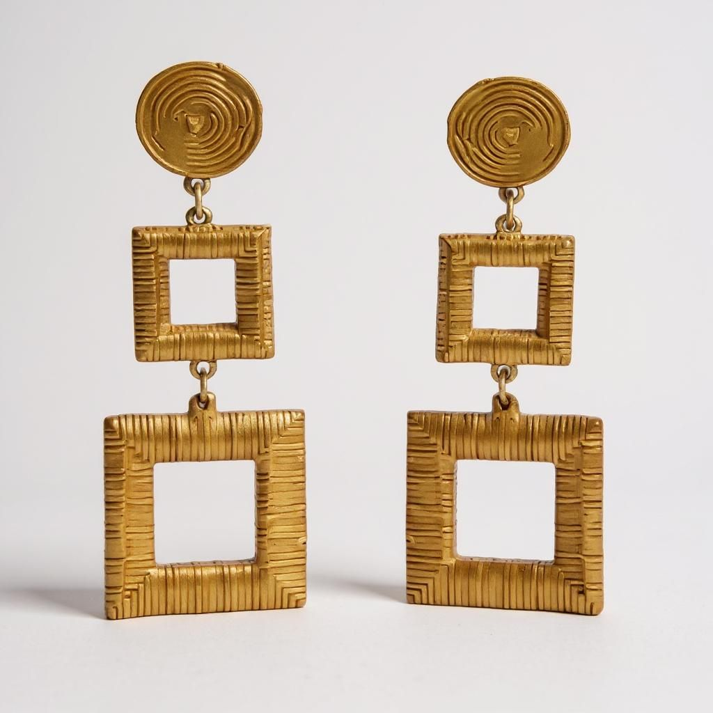 Pair of gold earrings Designed for the woman who commands stillness as presence, Ailani holds her ground — weightless, modern, and endlessly poised. ZoharasVogue