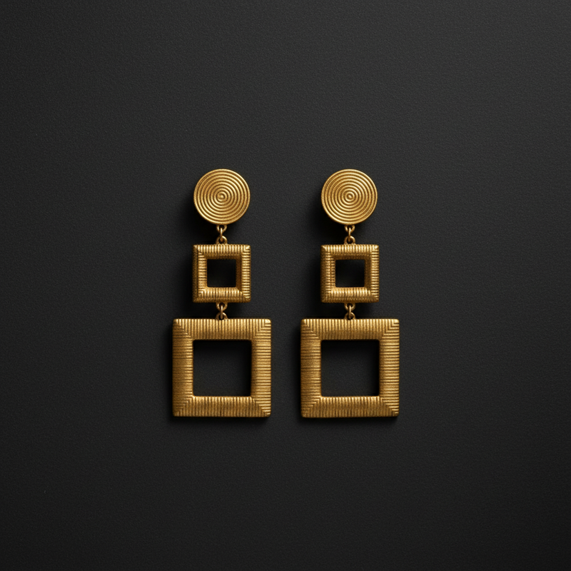 Pair of gold earrings Designed for the woman who commands stillness as presence, Ailani holds her ground — weightless, modern, and endlessly poised. ZoharasVogue