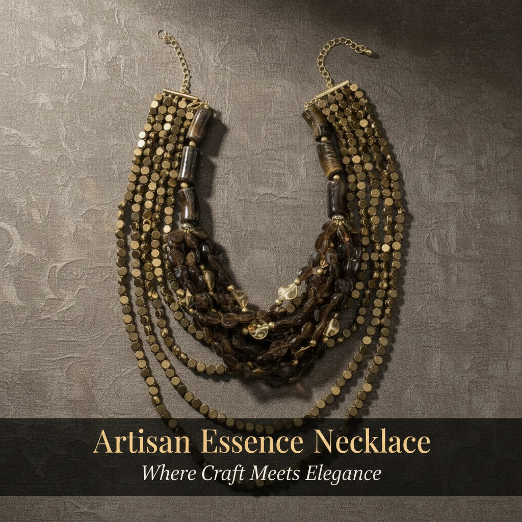 Bronze layered necklace with a dark gray backround_ZoharasVogue