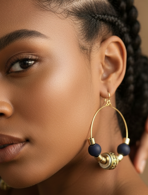 Coco Sable Scroll Hoops - ZOHARAS VOGUE