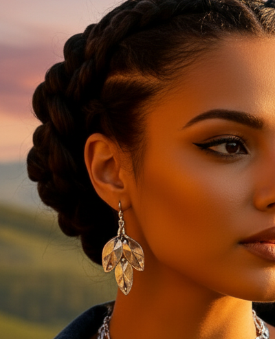 The earrings cascades gracefully, highlighting your neckline with brilliant shimmer. Paired with matching crystal necklace, it's perfect for evening. ZoharasVogue 