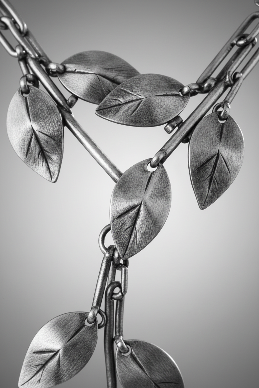 Detail shot of the white gold plating and high-brilliance crystals on the Crystal Vine Luxe floral trellis.