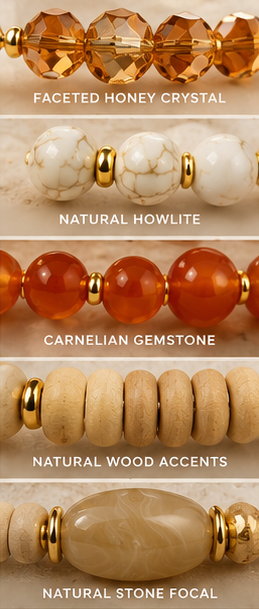 Golden Ember Layered Bracelet Stack