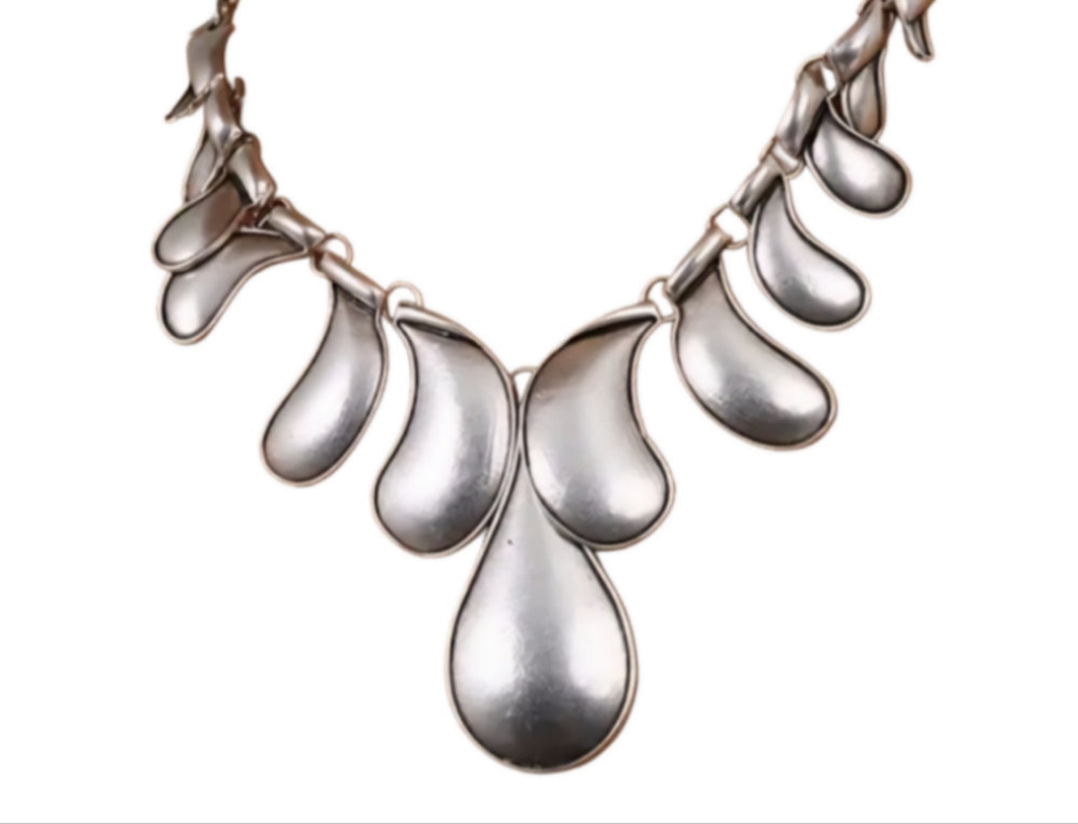 Liquid Metal Drops Necklace