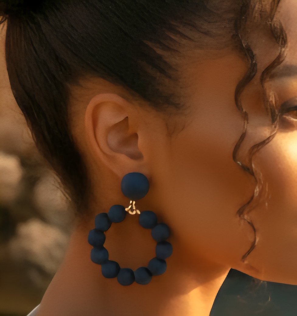 Indigo_Sari_Hoops_ Earrings_ZoharasVogue