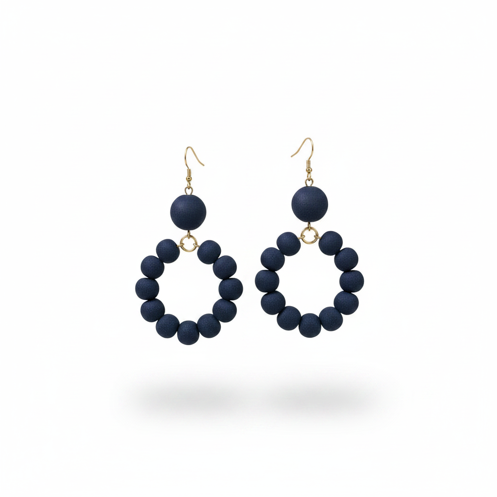 Indigo_Sari_Hoops_ Earrings, Sustainable Luxury, Indigo Blue Jewelry, Kantha Bead Hoops, Boho Chic Statement, Repurposed Sari Textile, Handmade Jewelry, Textile Arts. ZoharasVogue