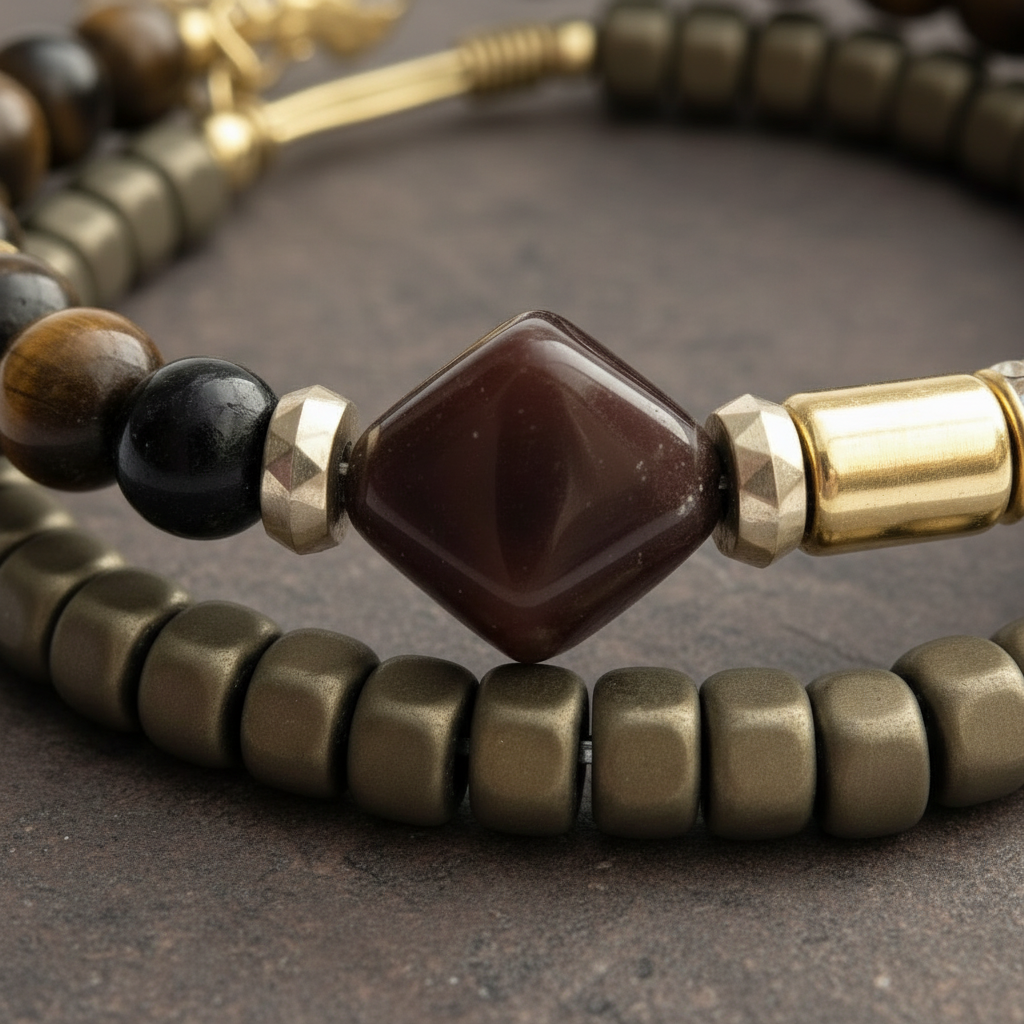 Irie Double Strand Tiger Eye & Hematite Beaded Bracelet - ZOHARAS VOGUE