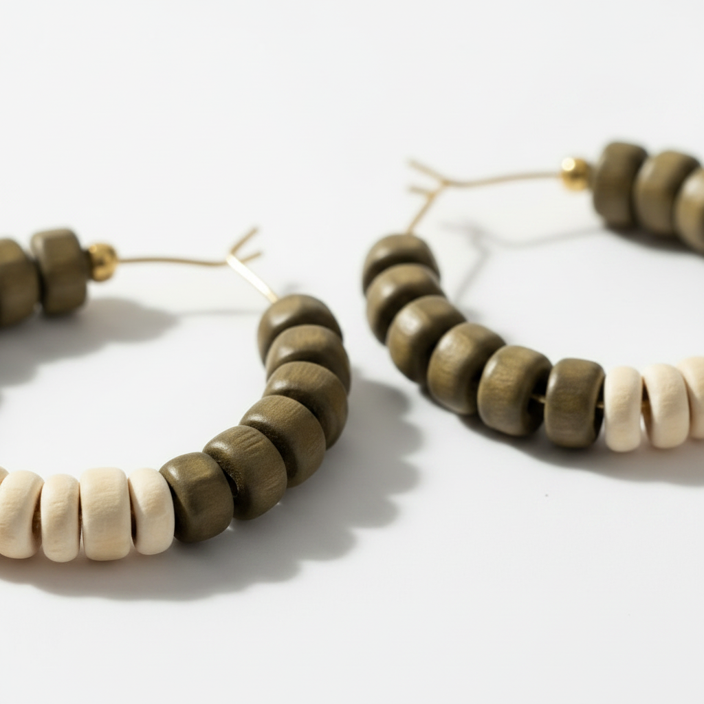 Irie Hematite & Shell Hoop Earrings - ZOHARAS VOGUE