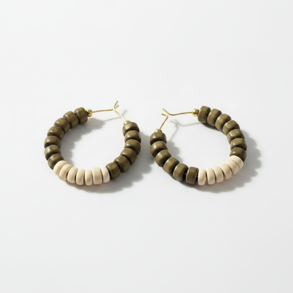 Irie Hematite & Shell Hoop Earrings - ZOHARAS VOGUE