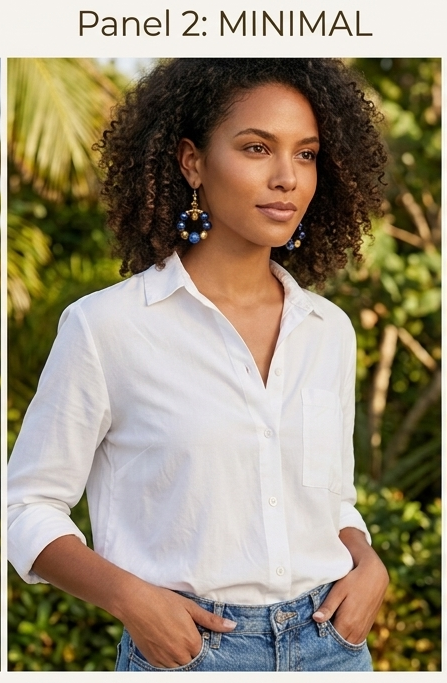 Lapis and Gold Statement Hoop Earrings