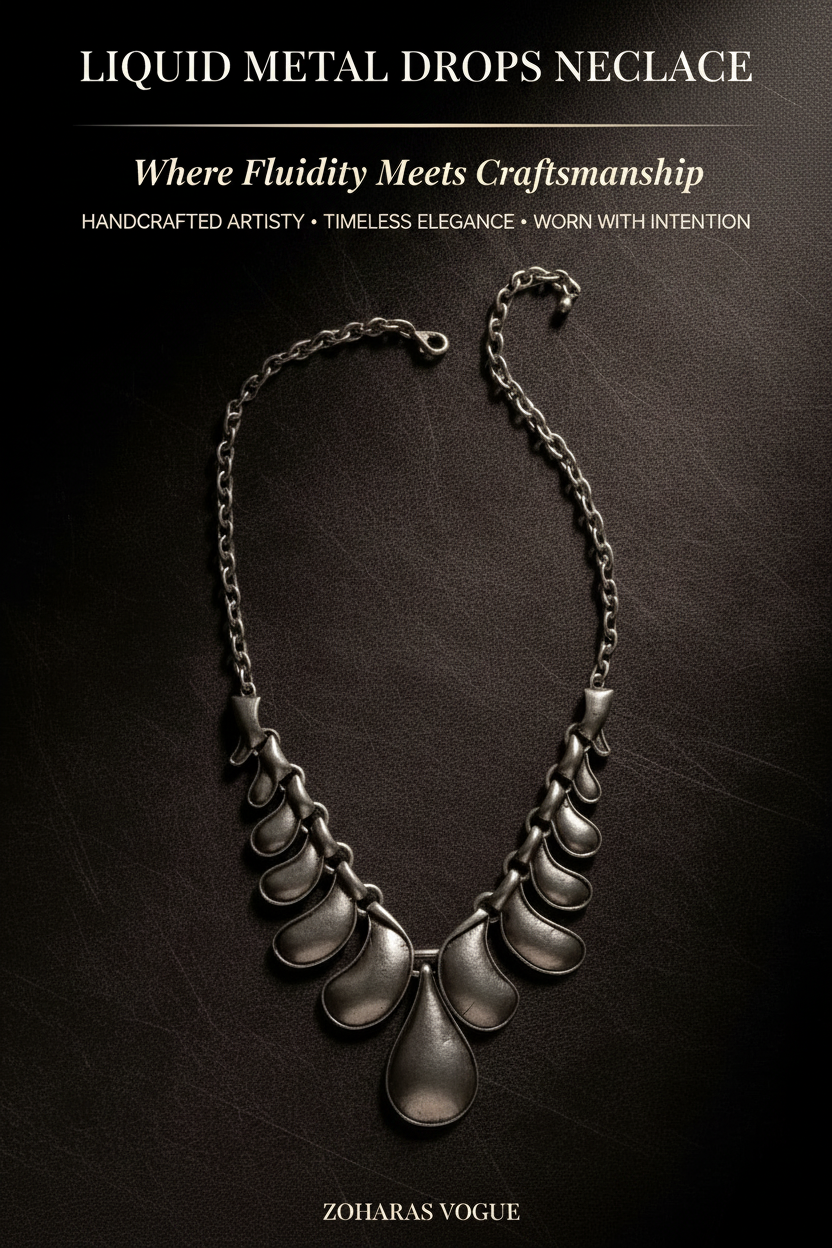Liquid Metal Drops Necklace - ZOHARAS VOGUE