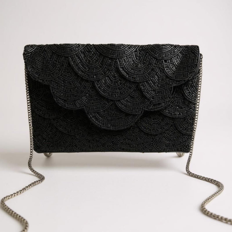 Nina_Night_Bloom_Clutch_crossbody bags is individually handcrafted using unique, hand-selected beads Zoharas_Vogue_Collection
