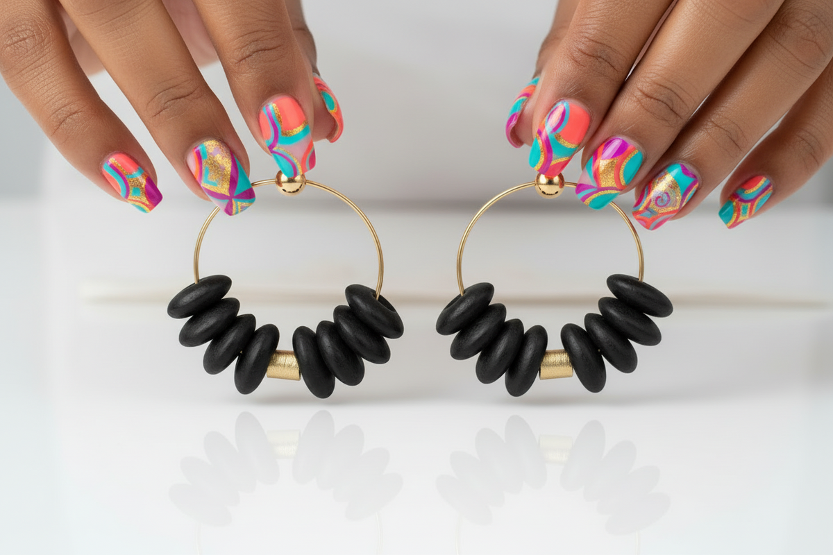 Obsidian Rhythm Hoops - ZOHARAS VOGUE