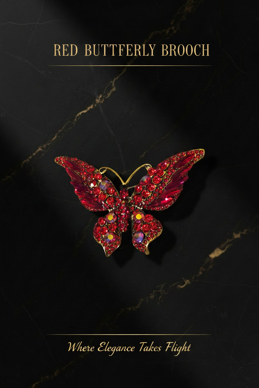 Red_Butterfly_Brooch on a dark background with text