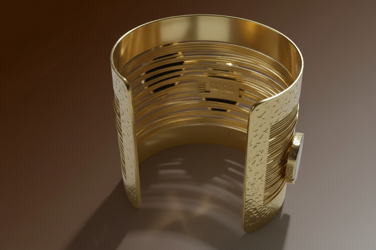 Gold bracelet on a light gray background_ZoharasVogue