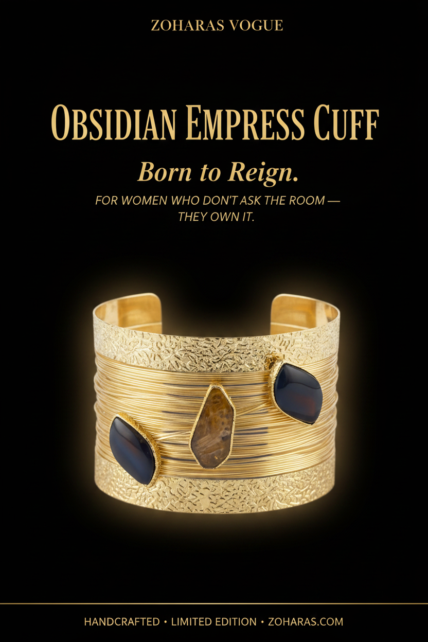 Obsidian Empress Cuff - ZOHARAS VOGUE