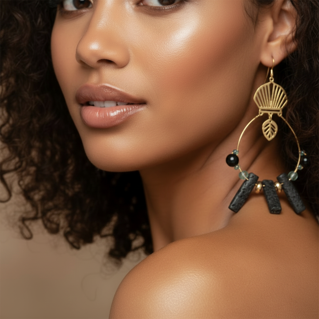 Selene Noir Earrings - ZOHARAS VOGUE