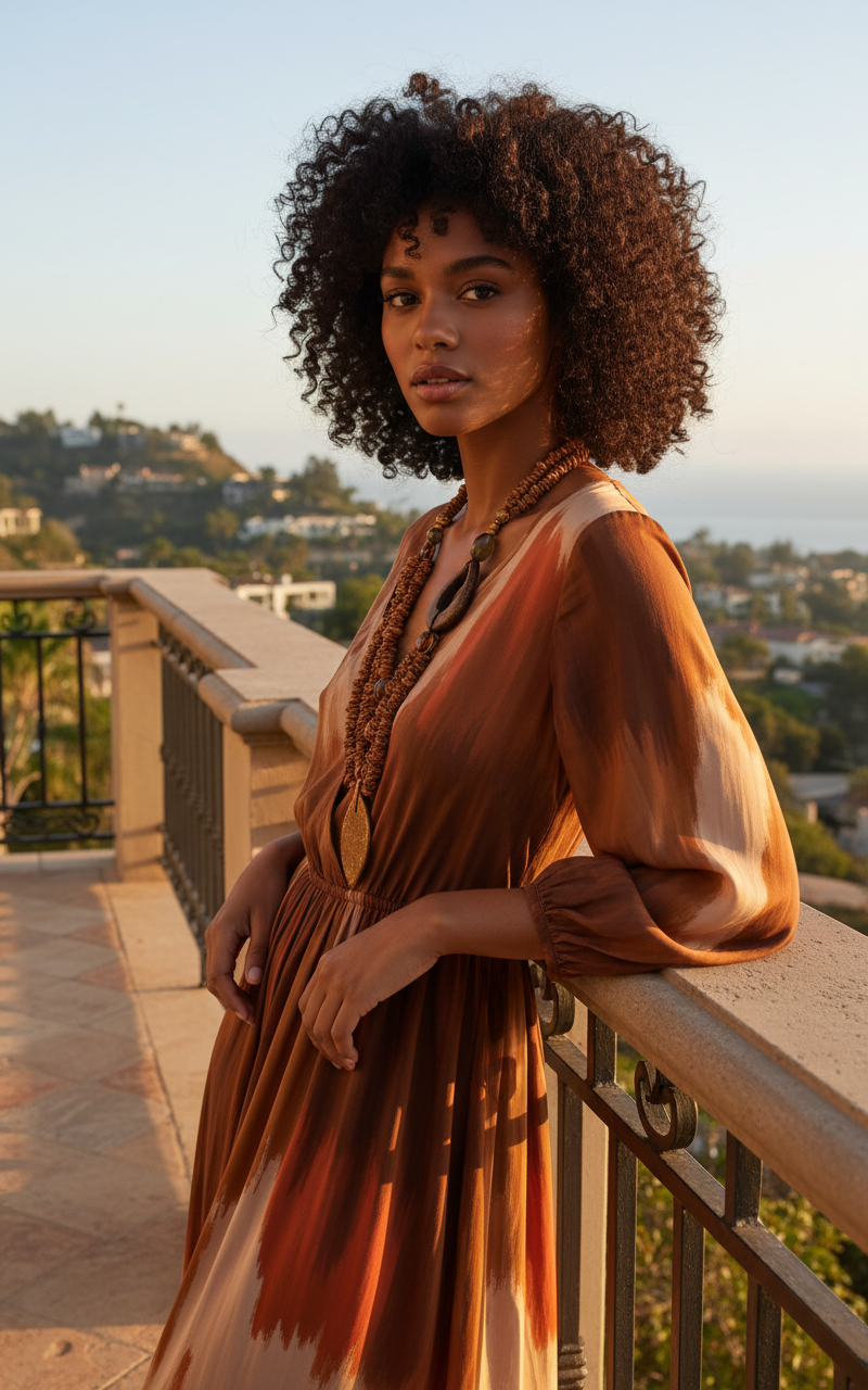 Uncompromised Necklace with layered natural beads, oversized pendant, and leaf charm, showcasing bold and timeless design