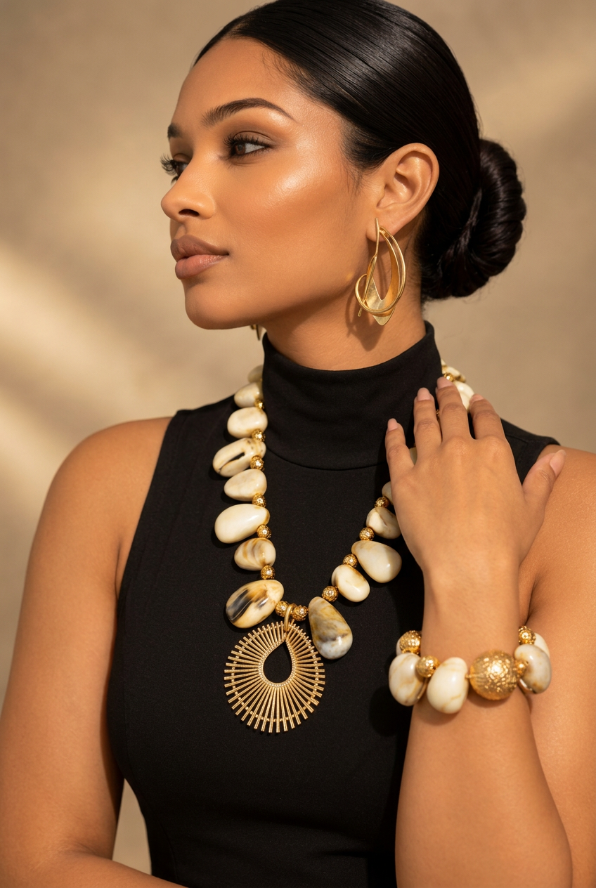Solaya Sunburst Shell Necklace - ZOHARAS VOGUE