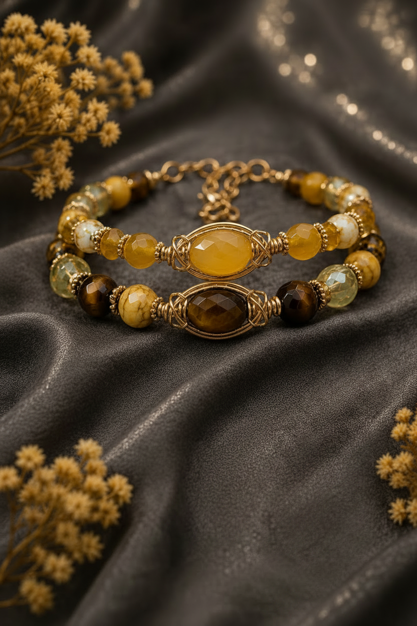 Golden Eye Candy Gemstone Bracelet