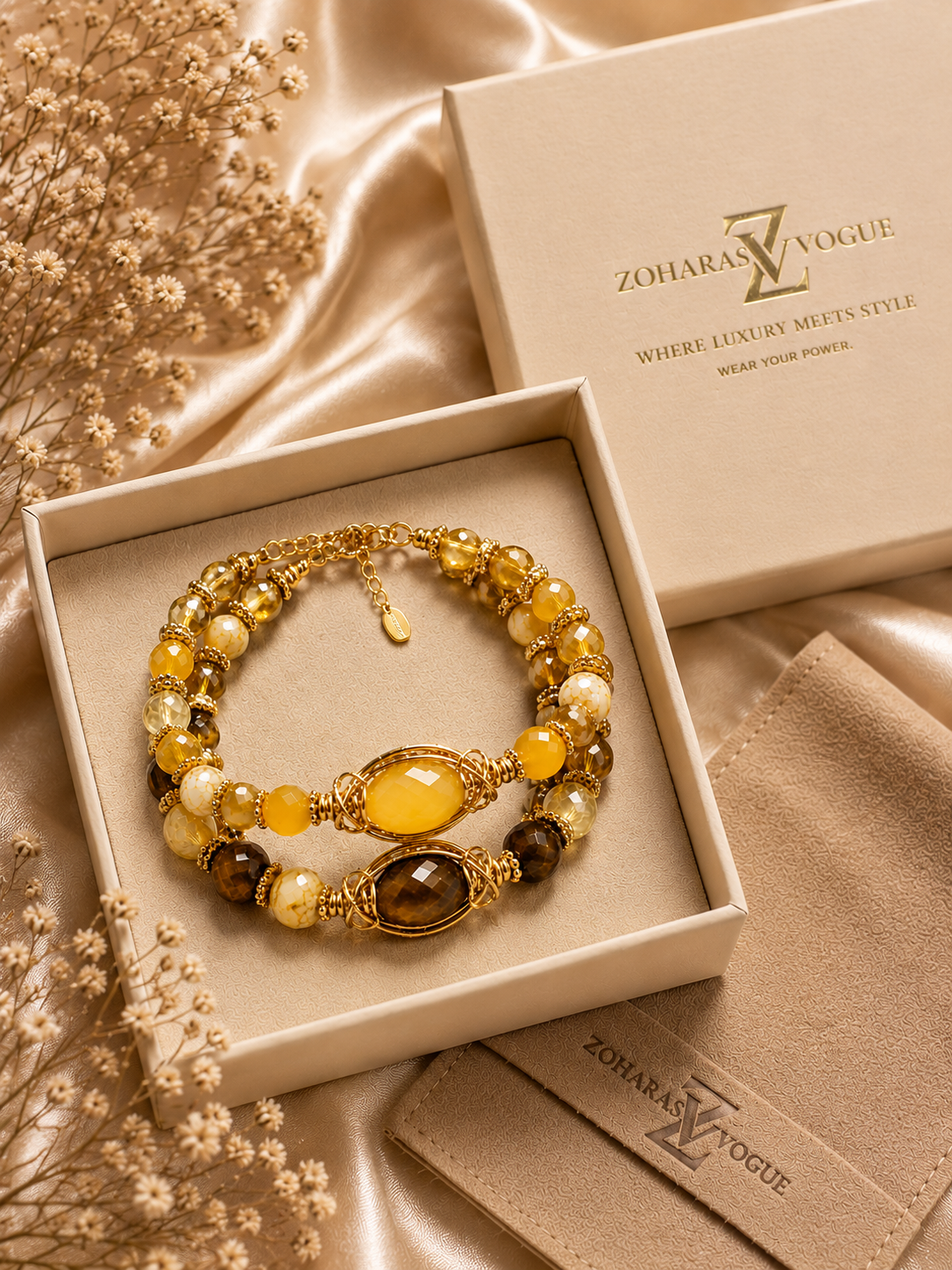 Golden Eye Candy Gemstone Bracelet
