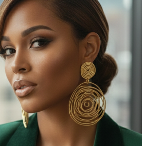 The Gilded Bloom Statement Earrings