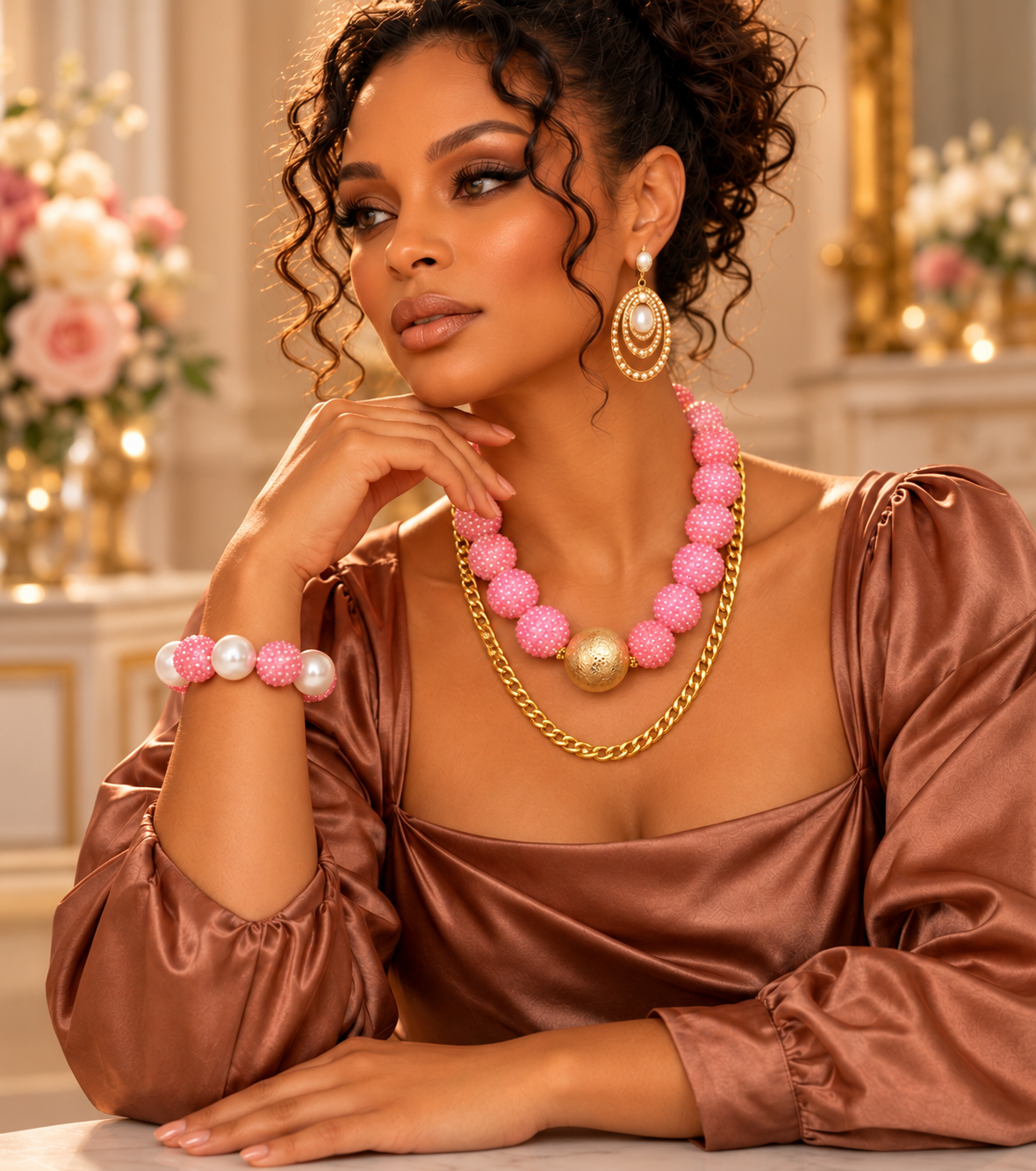 Blush Radiance Layered Necklace