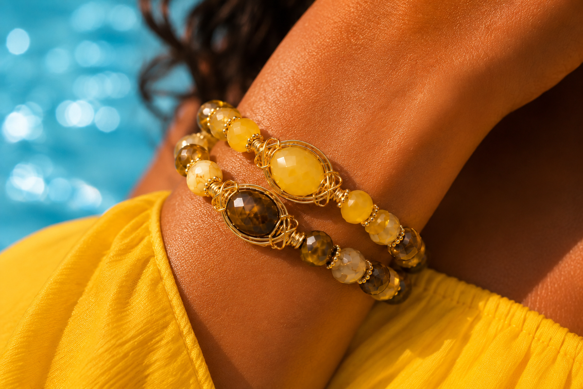 Golden Eye Candy Gemstone Bracelet