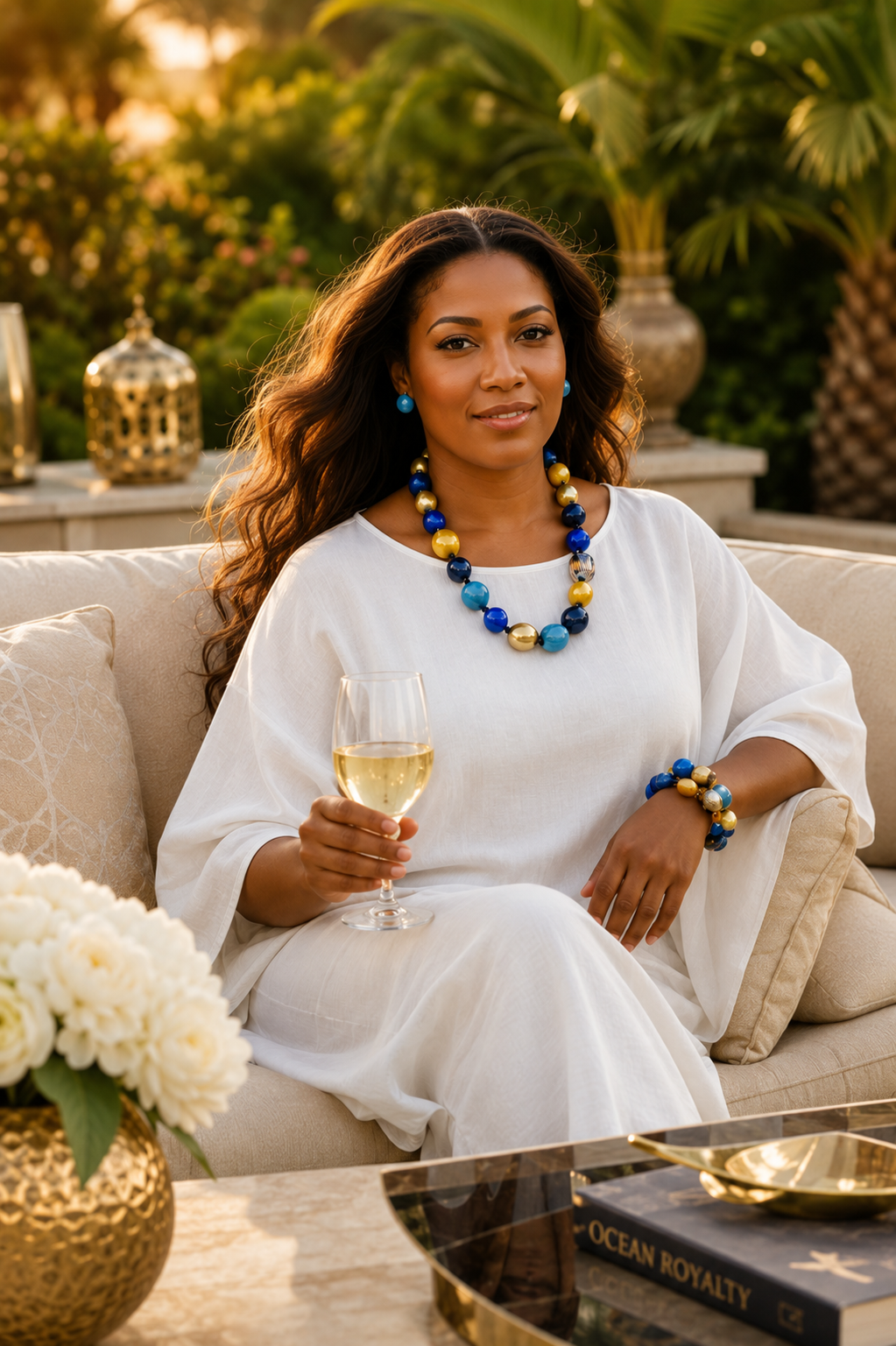 Cobalt Mosaic Statement Necklace - ZOHARAS VOGUE