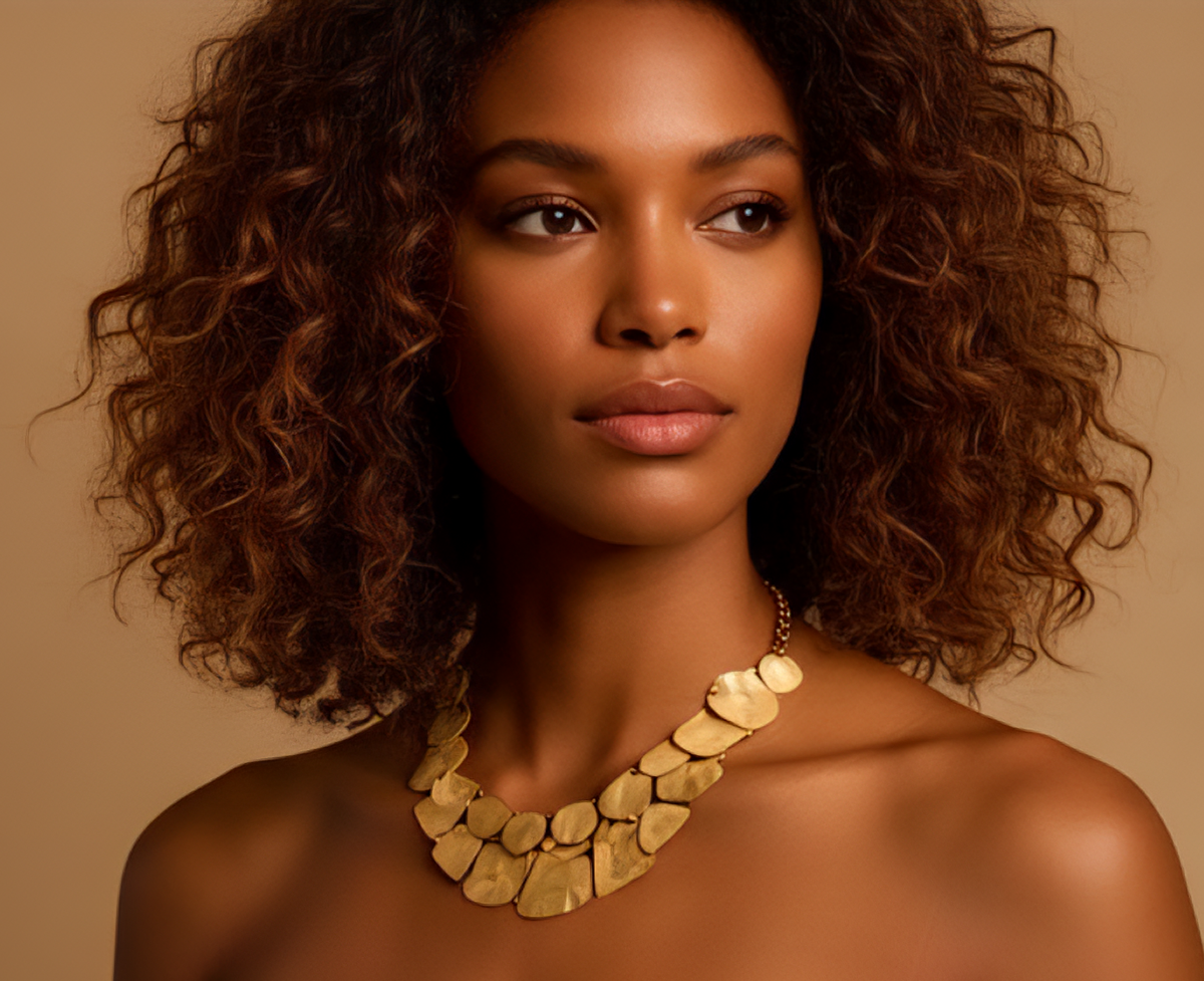Golden Mosaic Statement Necklace
