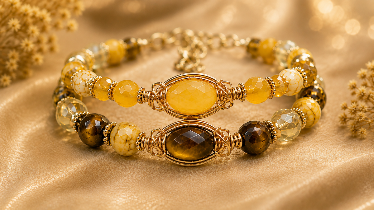 Golden Eye Candy Gemstone Bracelet