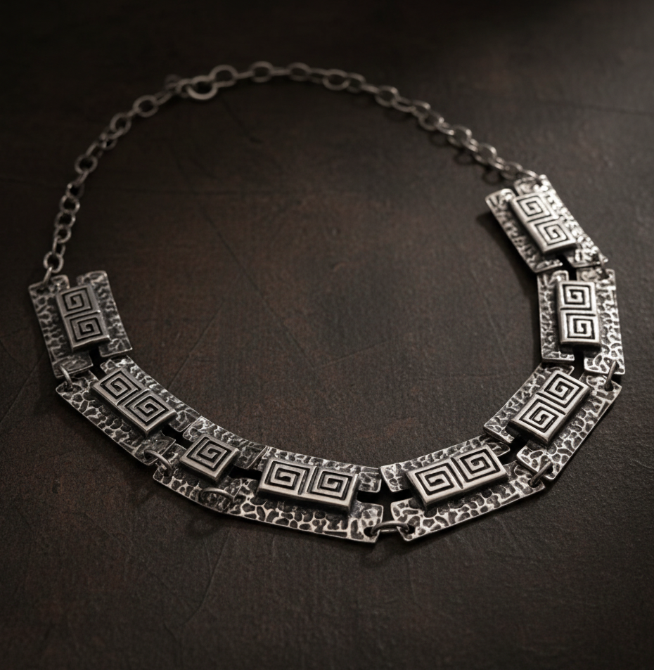 Silver boho Luna Verge Necklace