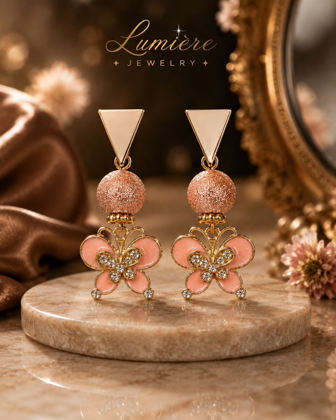 Blush Butterfly Earrings - ZOHARAS VOGUE