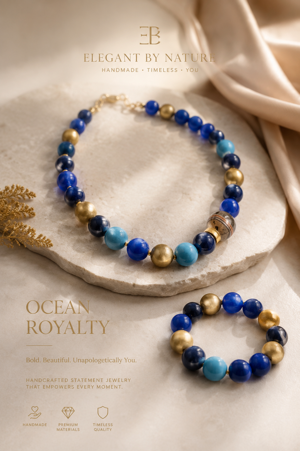Cobalt Mosaic Statement Necklace - ZOHARAS VOGUE
