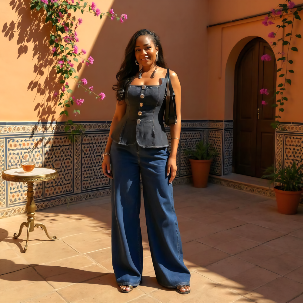 Urban Edge Denim Pant Set