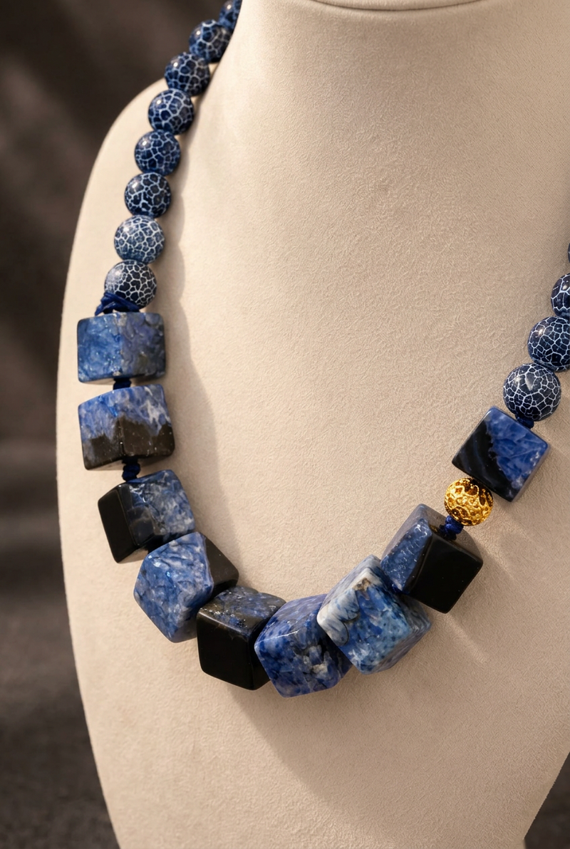 Zuberi Midnight Cube Necklace - ZOHARAS VOGUE