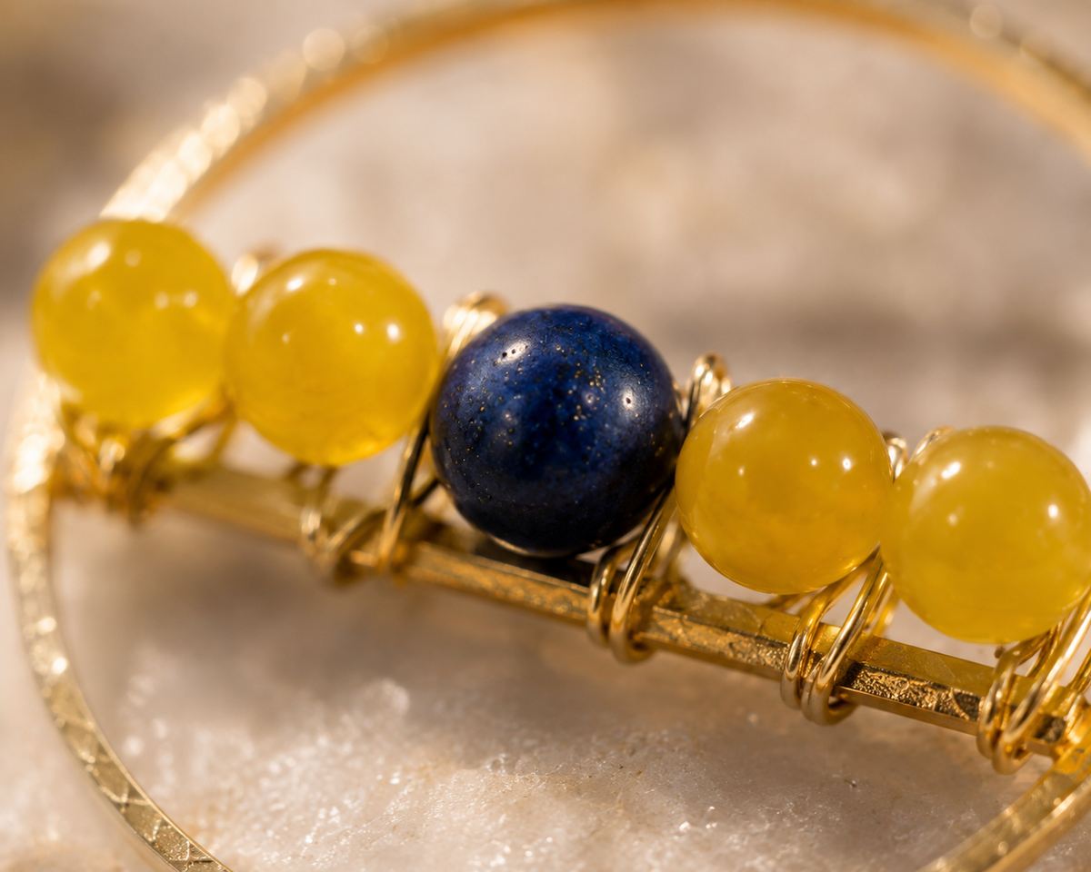 Lapis & Citrine Gold Hoop Earrings - ZOHARAS VOGUE