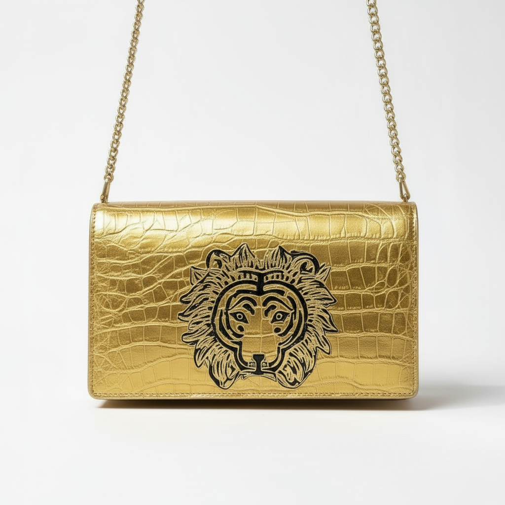 Zoharas Regal -  Metallic Lion Gold Clutch