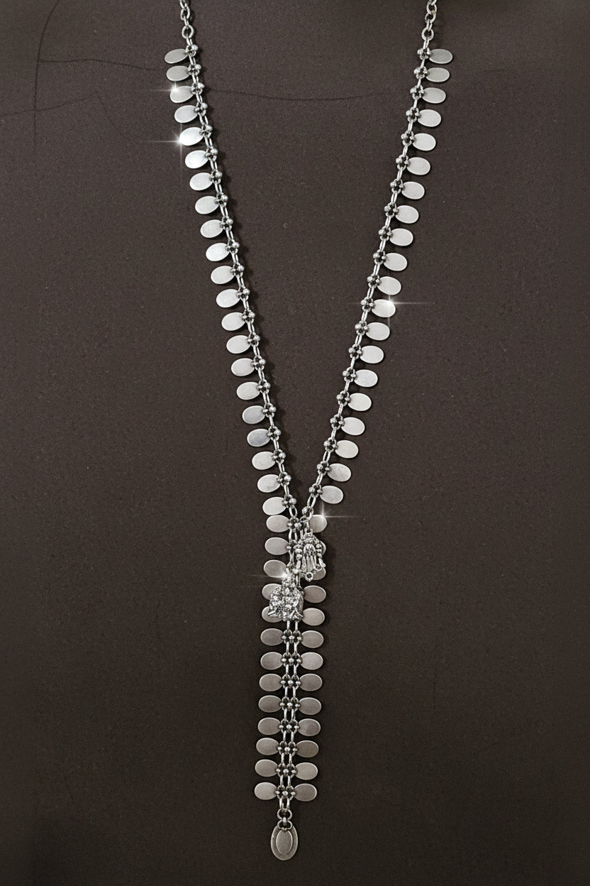 Silver Cascade Lariat Necklace - ZOHARAS VOGUE