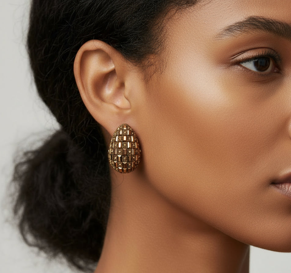 The Elara Crystal TearDrop Studs