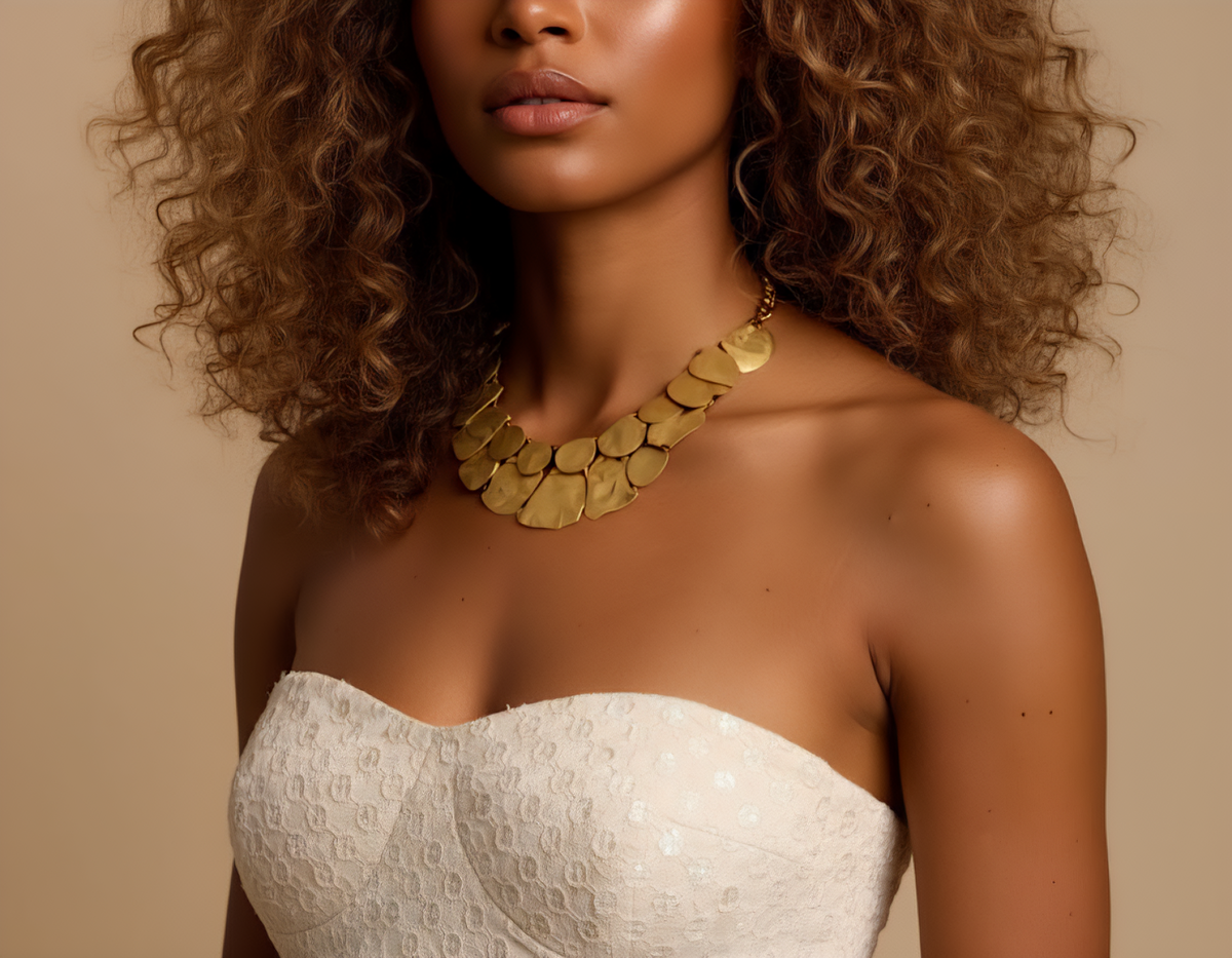 Golden Mosaic Statement Necklace