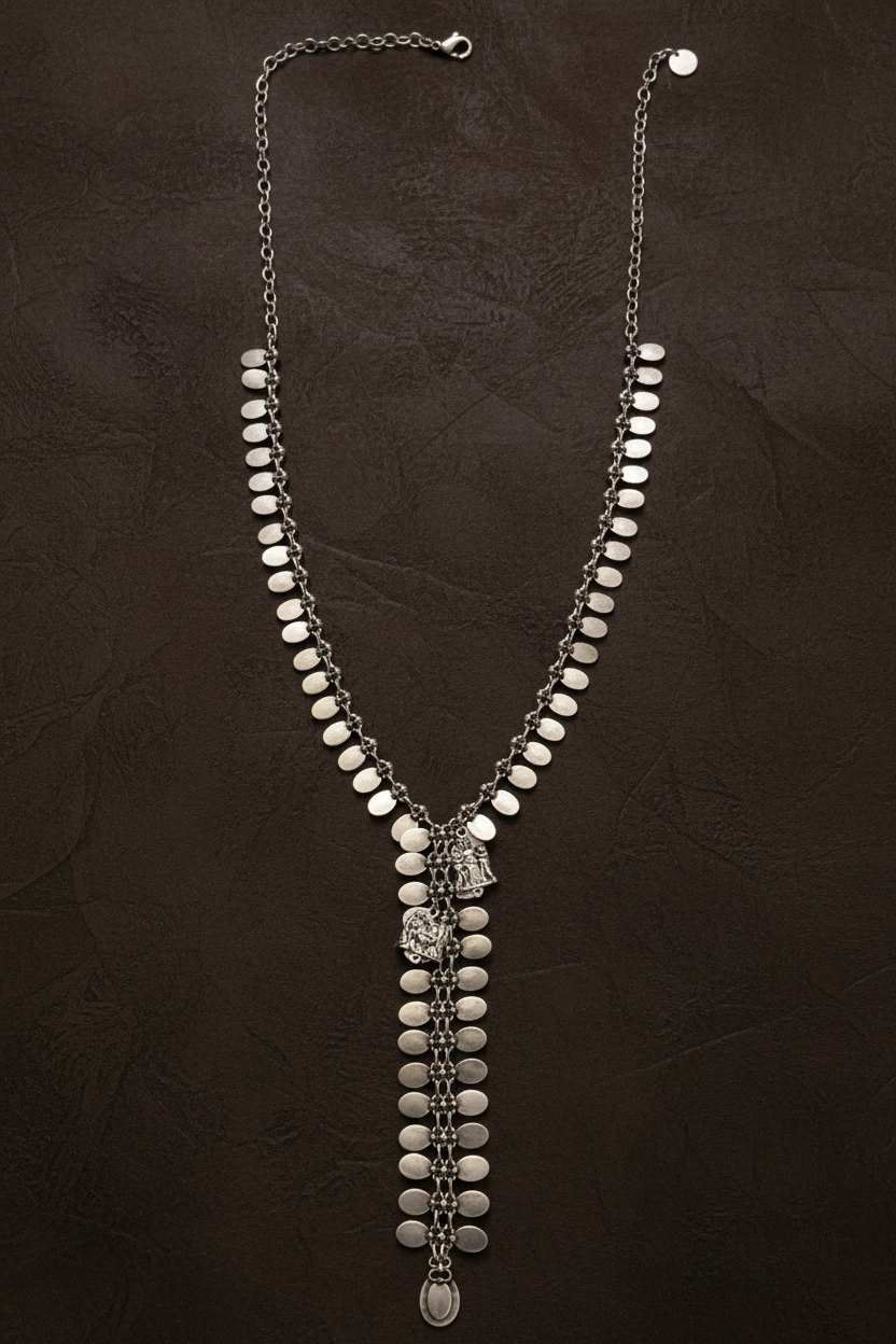 Silver Cascade Lariat Necklace - ZOHARAS VOGUE