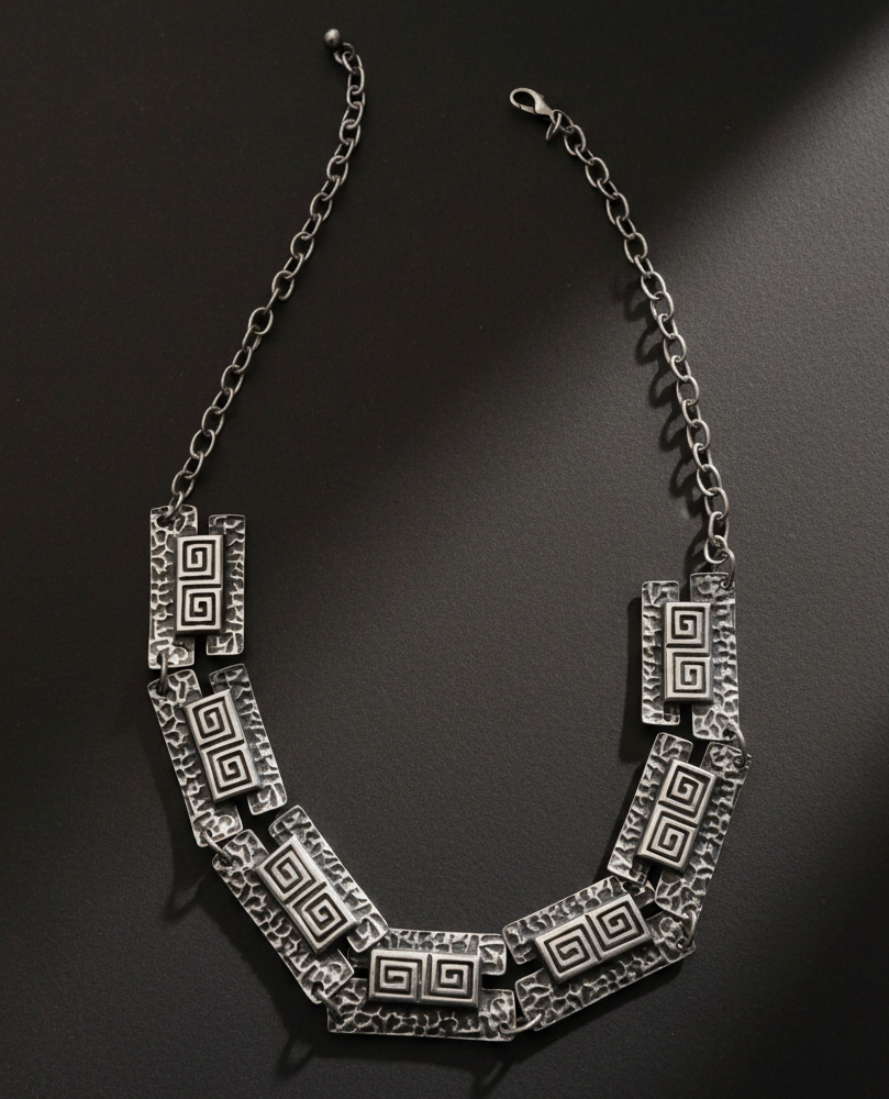 Silver boho Luna Verge Necklace