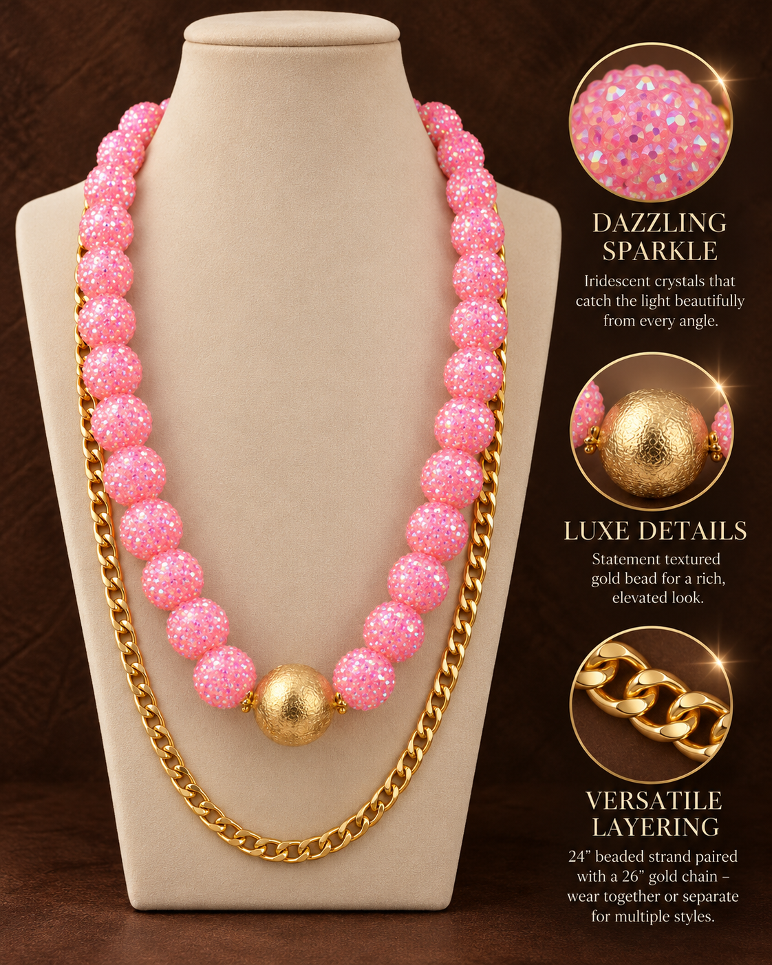 Blush Radiance Layered Necklace