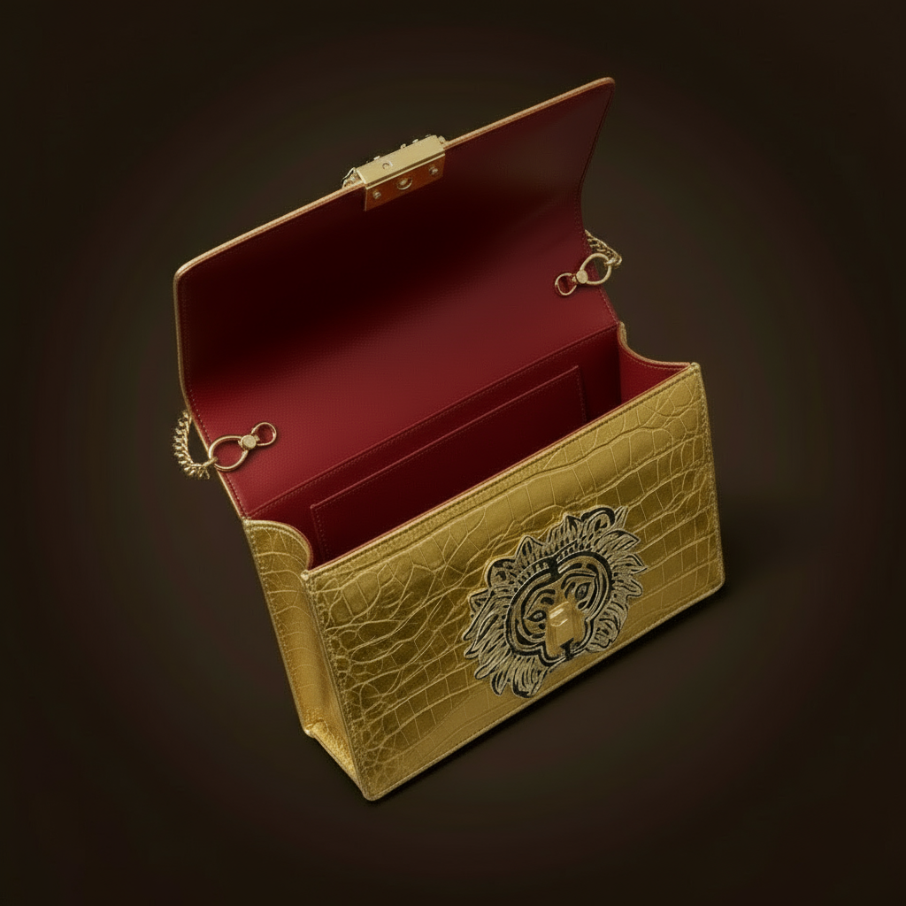 Zoharas Regal -  Metallic Lion Gold Clutch