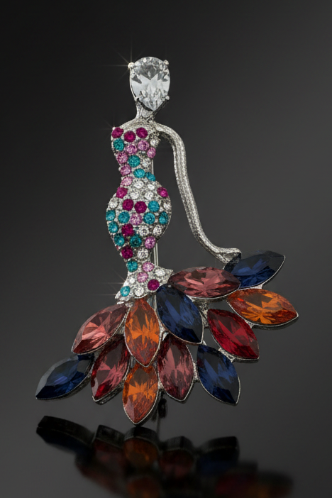 Crystal Dancer Brooch - ZOHARAS VOGUE