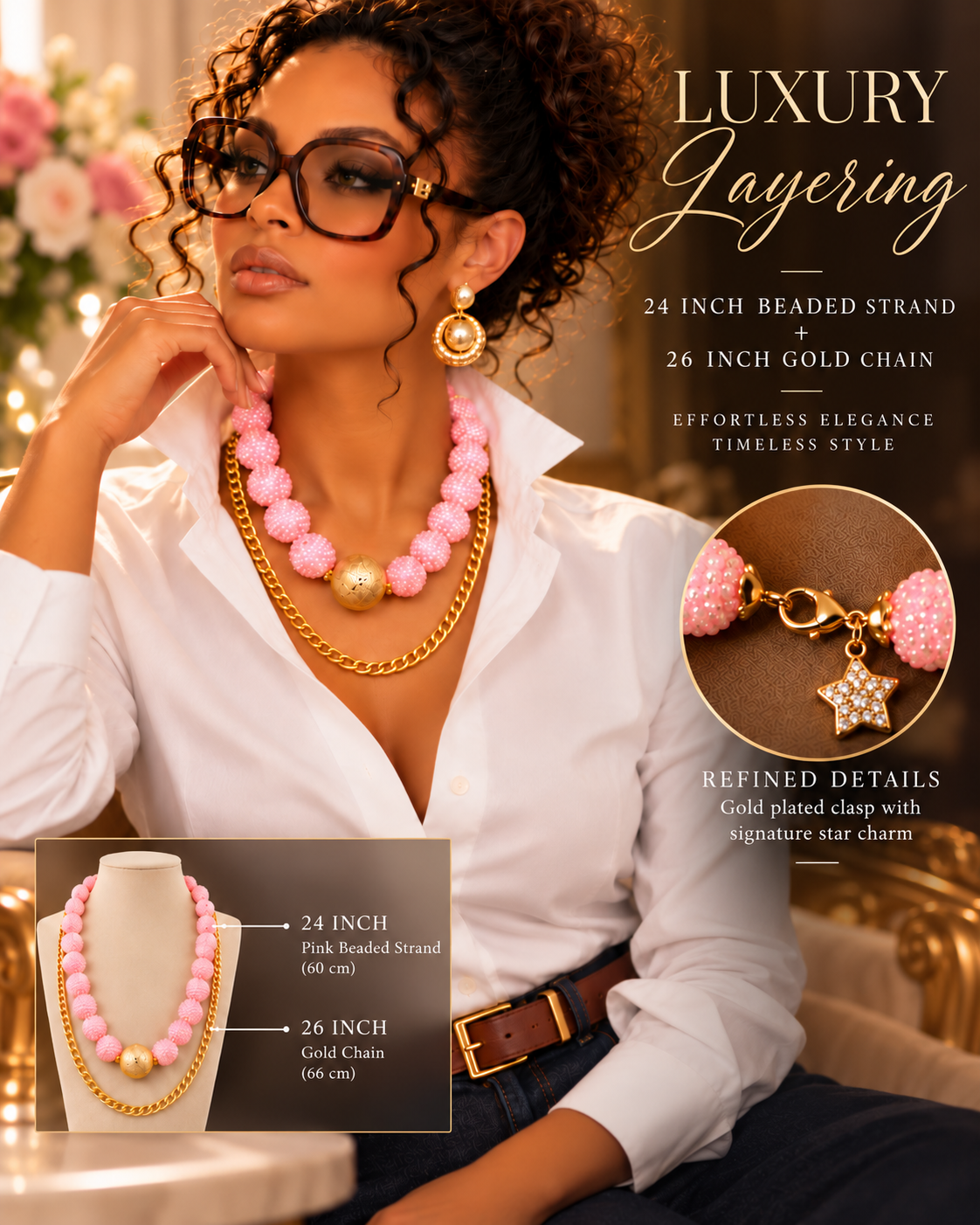 Blush Radiance Layered Necklace