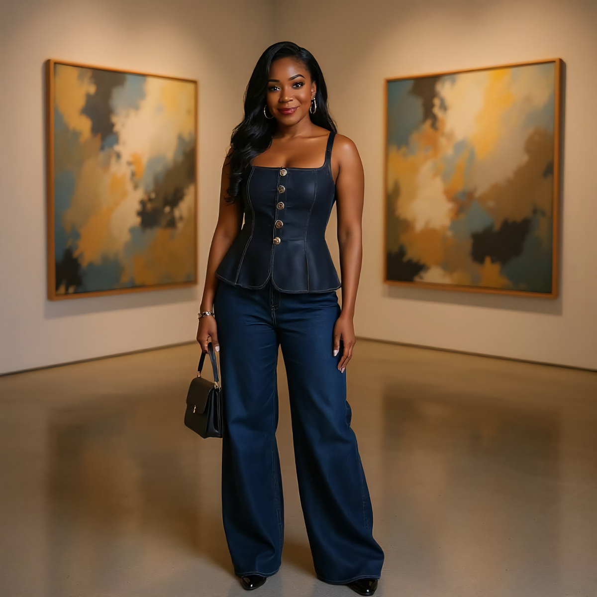 Urban Edge Denim Pant Set