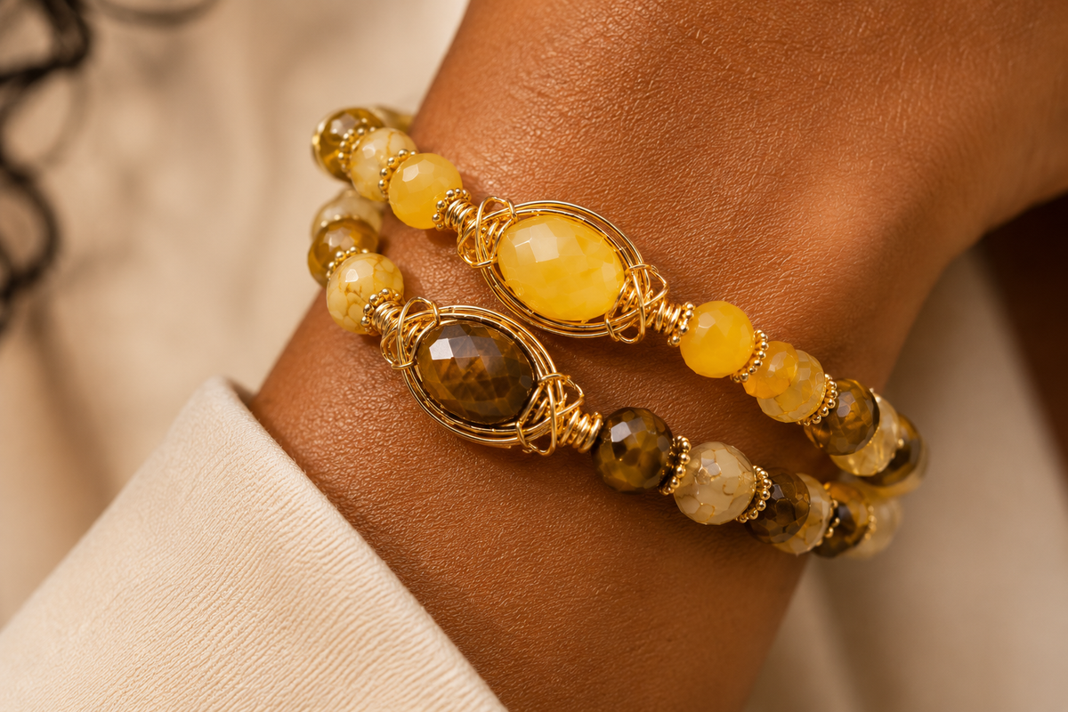 Golden Eye Candy Gemstone Bracelet